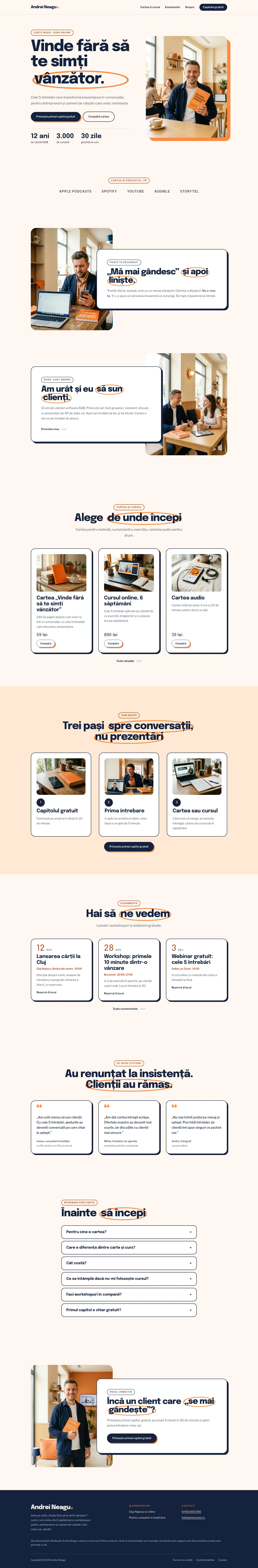 Pagina principală a site-ului Rampa, de sus până jos